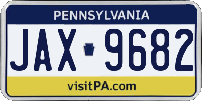 PA license plate JAX9682