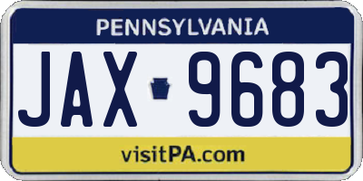 PA license plate JAX9683