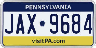 PA license plate JAX9684