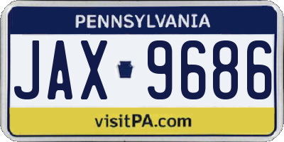 PA license plate JAX9686