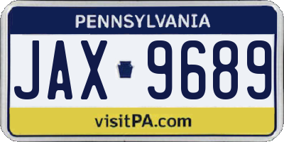 PA license plate JAX9689