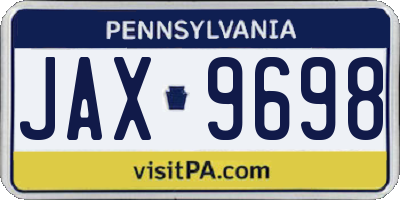 PA license plate JAX9698