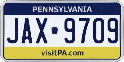 PA license plate JAX9709