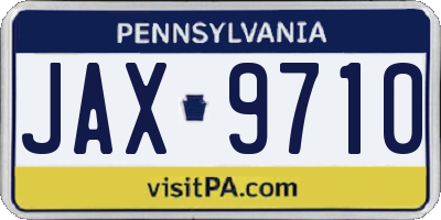 PA license plate JAX9710