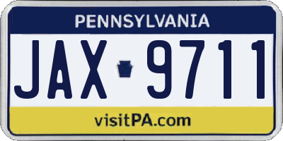 PA license plate JAX9711