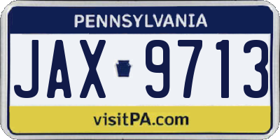 PA license plate JAX9713