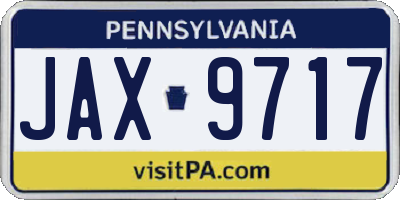 PA license plate JAX9717