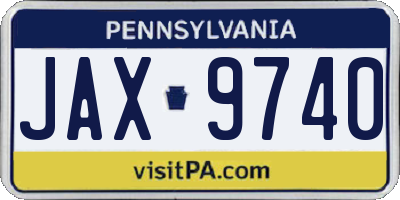 PA license plate JAX9740