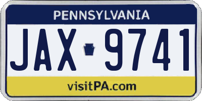 PA license plate JAX9741