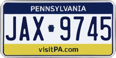 PA license plate JAX9745