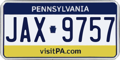 PA license plate JAX9757
