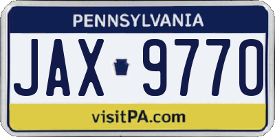 PA license plate JAX9770