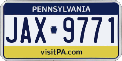 PA license plate JAX9771