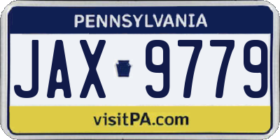 PA license plate JAX9779