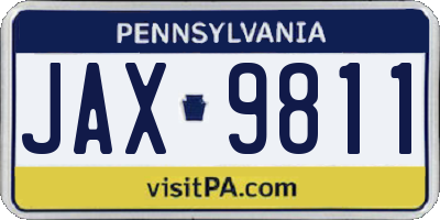 PA license plate JAX9811