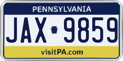 PA license plate JAX9859