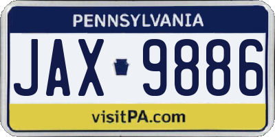 PA license plate JAX9886