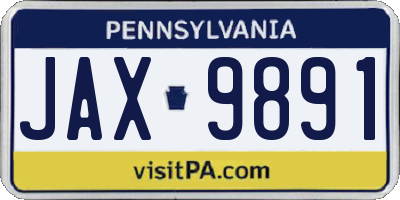 PA license plate JAX9891