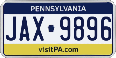 PA license plate JAX9896