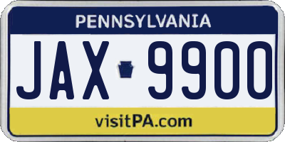 PA license plate JAX9900