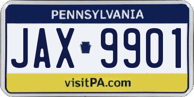 PA license plate JAX9901
