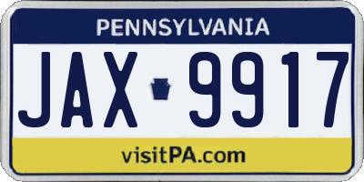 PA license plate JAX9917