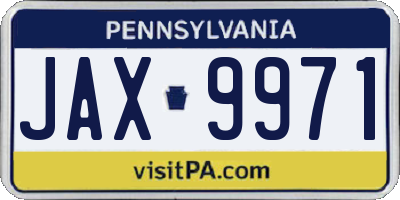 PA license plate JAX9971