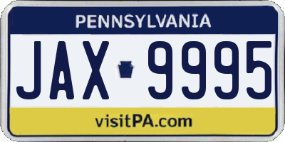 PA license plate JAX9995