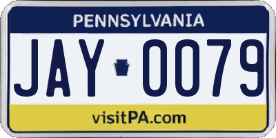 PA license plate JAY0079