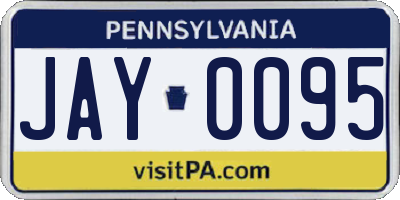 PA license plate JAY0095