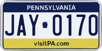 PA license plate JAY0170