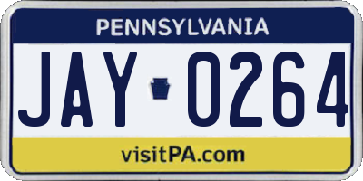 PA license plate JAY0264