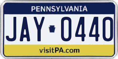 PA license plate JAY0440