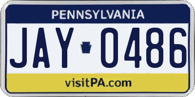PA license plate JAY0486