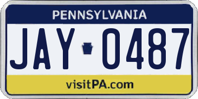 PA license plate JAY0487