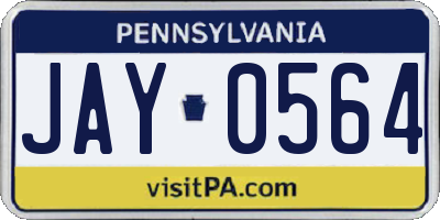 PA license plate JAY0564