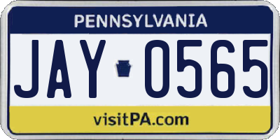 PA license plate JAY0565