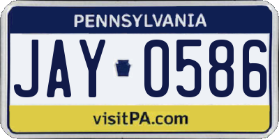 PA license plate JAY0586