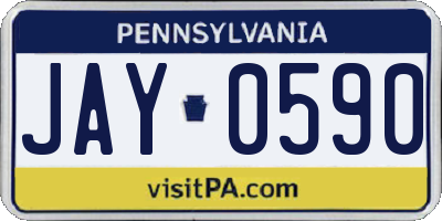 PA license plate JAY0590