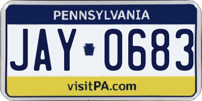 PA license plate JAY0683