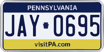 PA license plate JAY0695