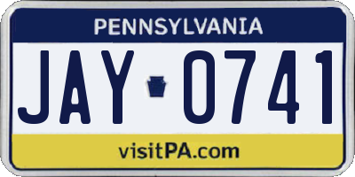 PA license plate JAY0741