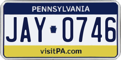 PA license plate JAY0746