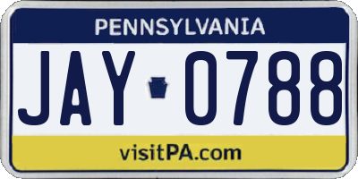PA license plate JAY0788
