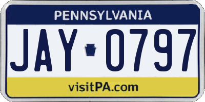 PA license plate JAY0797