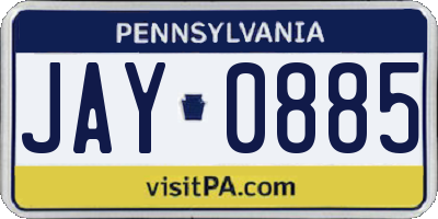 PA license plate JAY0885