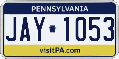 PA license plate JAY1053