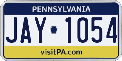 PA license plate JAY1054