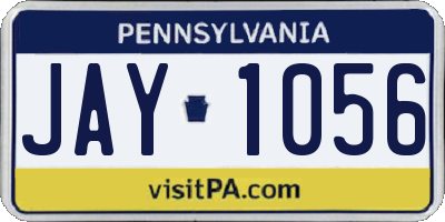 PA license plate JAY1056