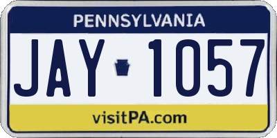 PA license plate JAY1057